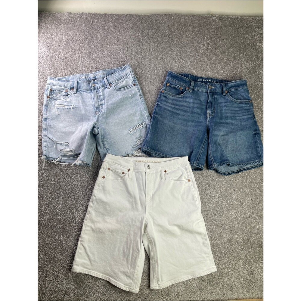 American Eagle Shorts Women’s 4 Bermuda Jorts Denim Bundle of 3